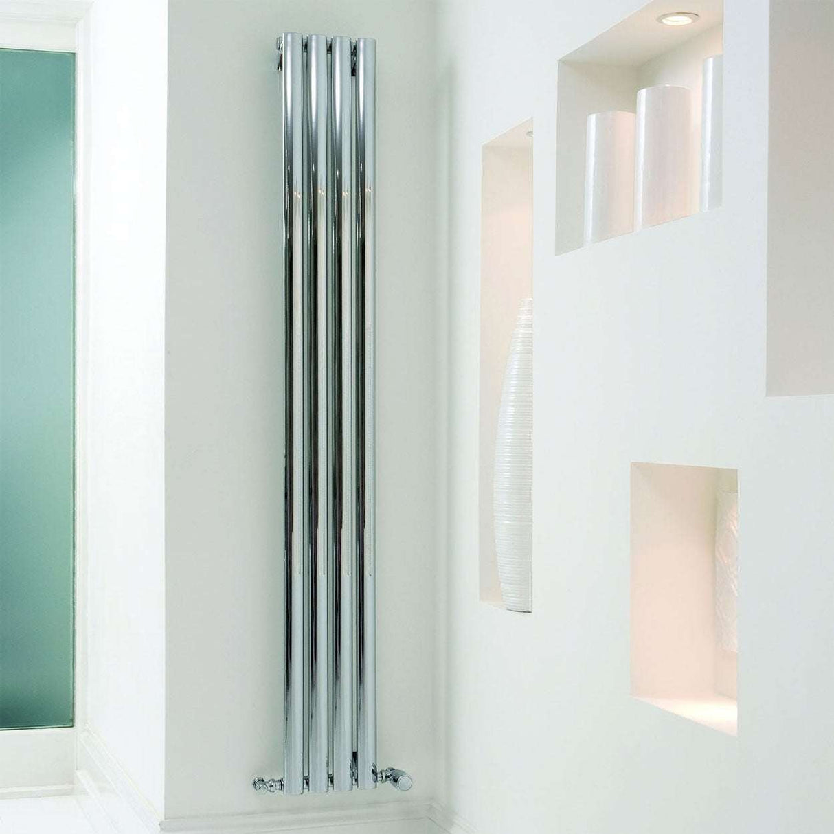 Ultraheat Sofi Single Designer Vertical Radiator, 1800mm H x 239mm W,Chrome - TAP 'N' SHOWER