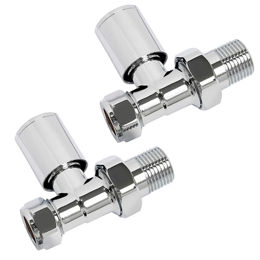 Ultraheat Cylindrical - 30 Straight Manual Radiator Valve with Lockshield - Chrome - CYH851C - TAP 'N' SHOWER
