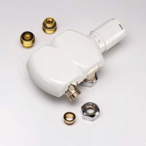 Ultraheat Interaxial Thermostatic Swivel Valve Pair with 15mm Tube Connectors and Domignon Sensor - White - UDW927 - TAP 'N' SHOWER
