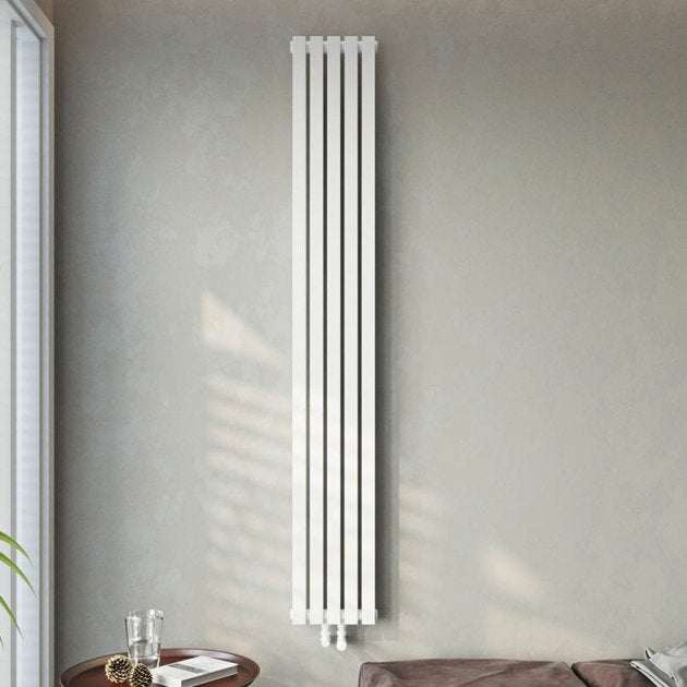Ultraheat Linear Double Designer Vertical Radiator, 2000mm High x 268mm Wide - White - LD2005W - TAP 'N' SHOWER