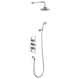 Burlington Severn Chrome Thermostatic Concealed Shower Valve Dual Outlet & Fixed Shower Arm - VF3S - TAP 'N' SHOWER