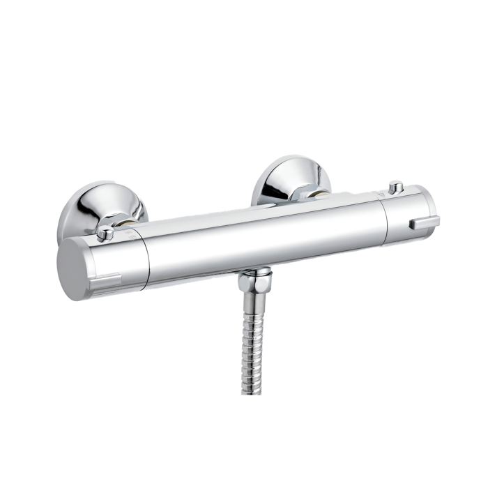 Nuie Round Bar Shower Valve Bottom Outlet ABS - Chrome - VBS001