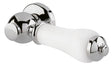 Launde Abbey Lever Handle for Close Coupled Low Level Cistern - Chrome/White - TAP 'N' SHOWER