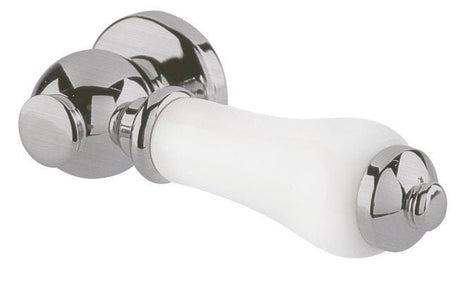 Launde Abbey Lever Handle for Close Coupled Low Level Cistern - Brushed Chrome - TAP 'N' SHOWER