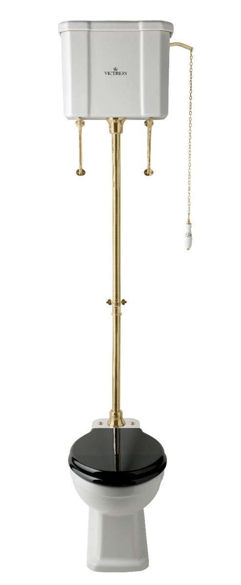 Launde Abbey Victrion High Level Flush Pipe Kit - Brushed Gold - TAP 'N' SHOWER