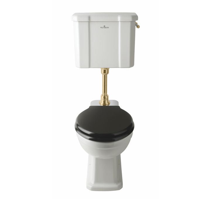 Launde Abbey Victrion Mid Height Flush Pipe Only - Brushed Gold - TAP 'N' SHOWER
