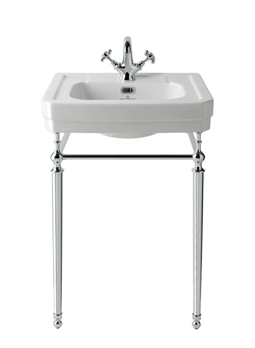 Launde Abbey Victrion Ornate Stand 540 or 640 Basin - Chrome - TAP 'N' SHOWER