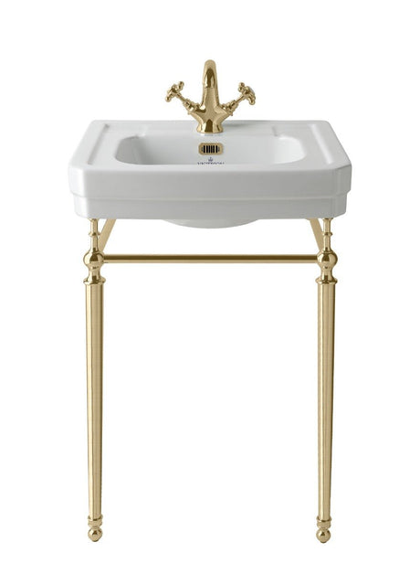 Launde Abbey Victrion Ornate Basin Stand 640 - Brushed Gold - TAP 'N' SHOWER