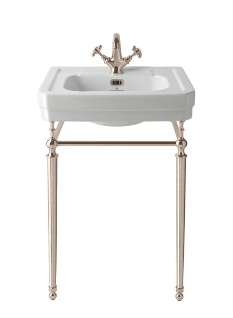 Launde Abbey Victrion Ornate Basin Stand 640 - Brushed Nickel - TAP 'N' SHOWER
