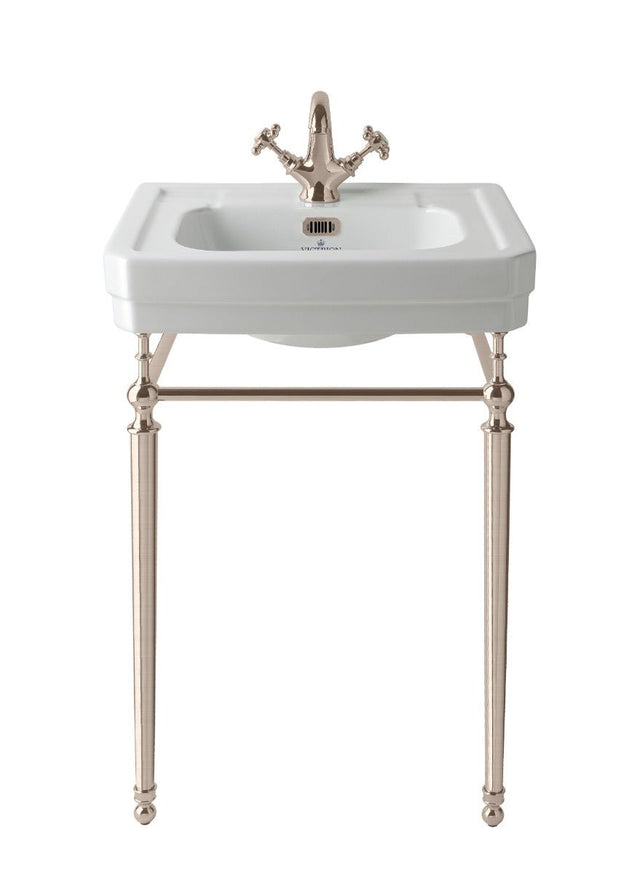 Launde Abbey Victrion Ornate Basin Stand 640 - Brushed Nickel - TAP 'N' SHOWER