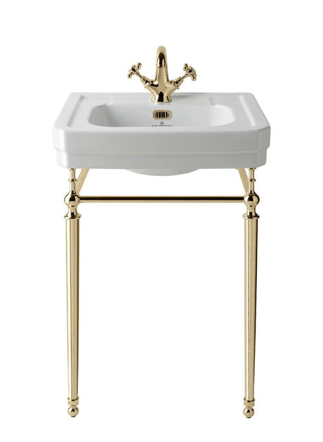 Launde Abbey Victrion Ornate Basin Stand 640 - Gold - TAP 'N' SHOWER