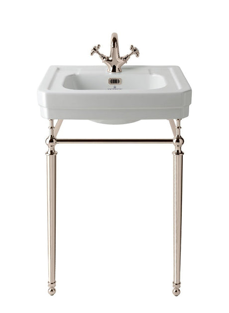 Launde Abbey Victrion Ornate Basin Stand 640 - Nickel - TAP 'N' SHOWER