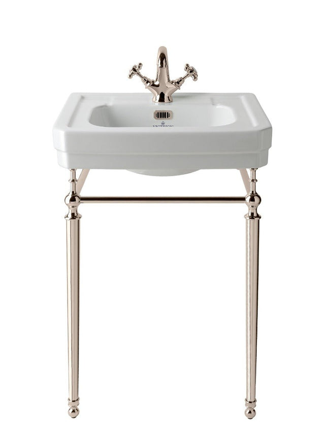 Launde Abbey Victrion Ornate Basin Stand 640 - Nickel - TAP 'N' SHOWER
