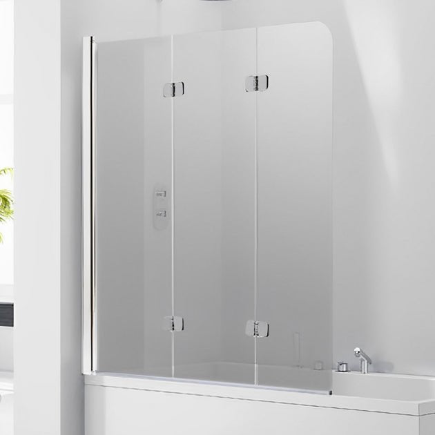 Frontline Aquaglass LH 3 Fold 6mm Glass Bath Screen 1400 x 1200mm - Clear - BE611628L - SMOKE - TAP 'N' SHOWER