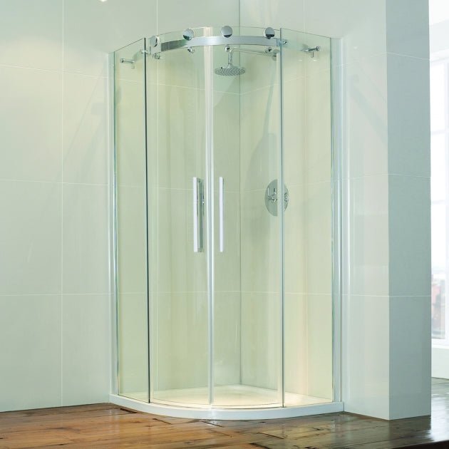 Frontline Aquaglass Frameless 2 Door Quadrant 900x900mm - Clear - BED9392B - TAP 'N' SHOWER
