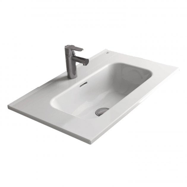 Royo Vitale Slimline Square Basin 810mm - White - RO124875 - TAP 'N' SHOWER