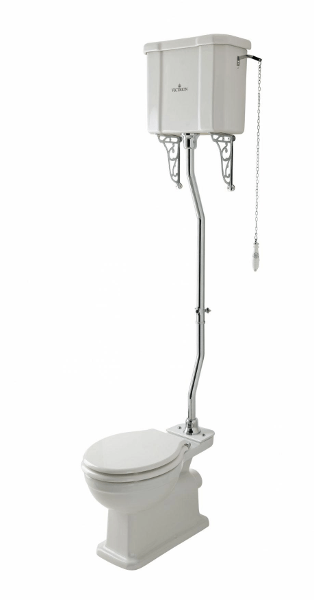 Bayswater Victrion Right Hand Pull High Level Cistern - White Gloss - TAP 'N' SHOWER
