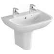 Vitra S20 2 Tap Hole Basin 600mm - White - 5503L003 - 0022 - TAP 'N' SHOWER