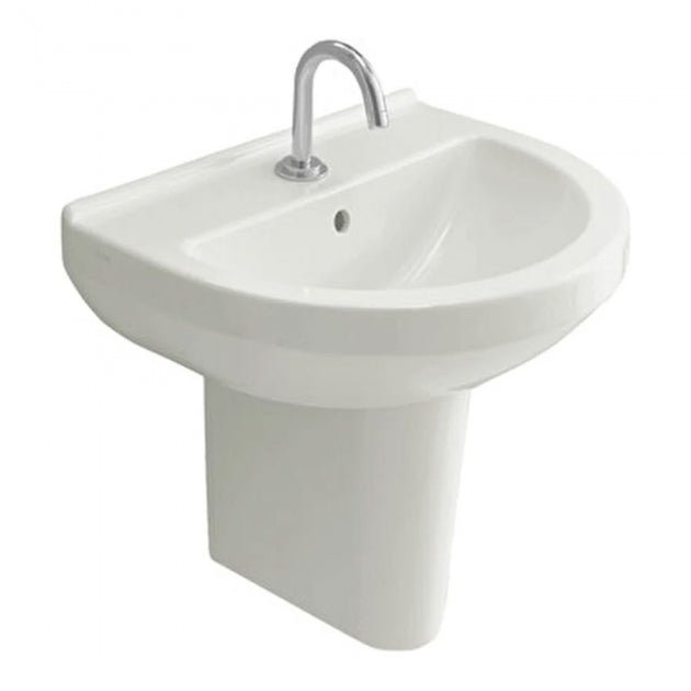 VitrA S50 Half Height Pedestal for 550mm Basin - White - 5316L003 - 0156 - TAP 'N' SHOWER