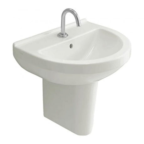 VitrA S50 Half Height Pedestal for 550mm Basin - White - 5316L003 - 0156 - TAP 'N' SHOWER