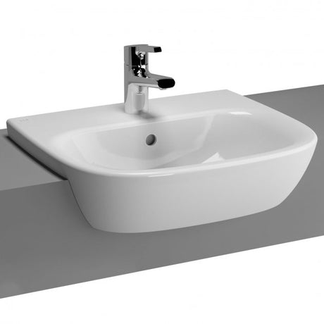 Vitra Zentrum Semi - Countertop Basin 1 Tap Hole 495mm - White - 5635B003 - 0001 - TAP 'N' SHOWER