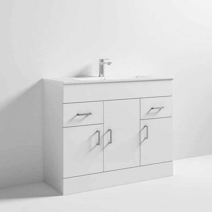Nuie 3-Door Vanity Eden Floor Standing Unit and Basin 1000mm Wide 2 Gl