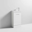 Nuie Mayford 1 Tap Hole Floor Standing Vanity Unit with Basin 480mm Wide White - VTY058