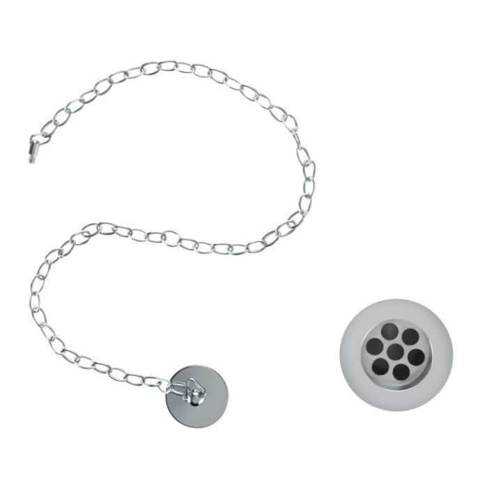 Burlington Chrome Plug & Chain Slotted Basin Waste - W1 - TAP 'N' SHOWER