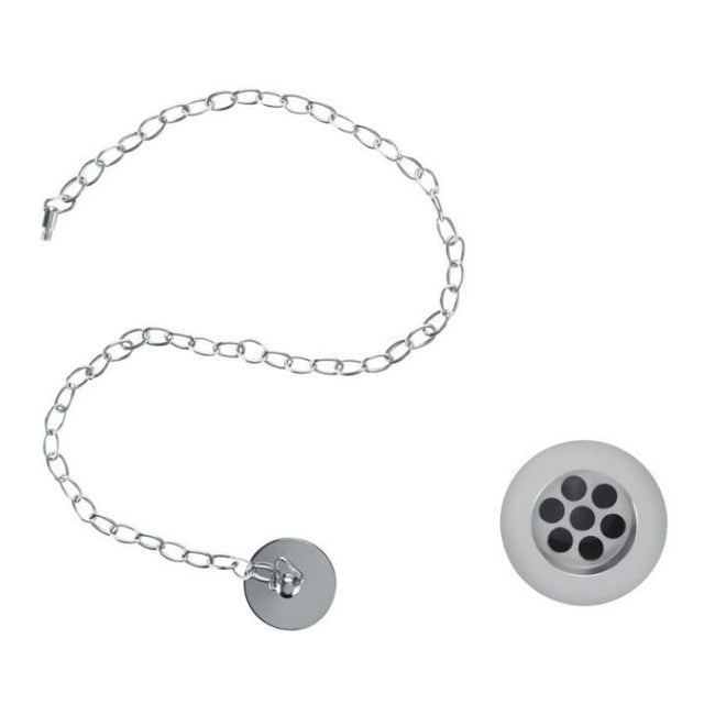 Burlington Chrome Plug & Chain Slotted Basin Waste - W1 - TAP 'N' SHOWER