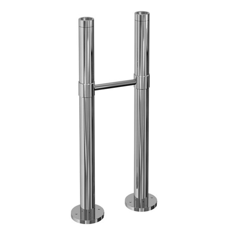 Burlington Chrome Stand Pipes Including Horizontal Support Bar - W7 - TAP 'N' SHOWER