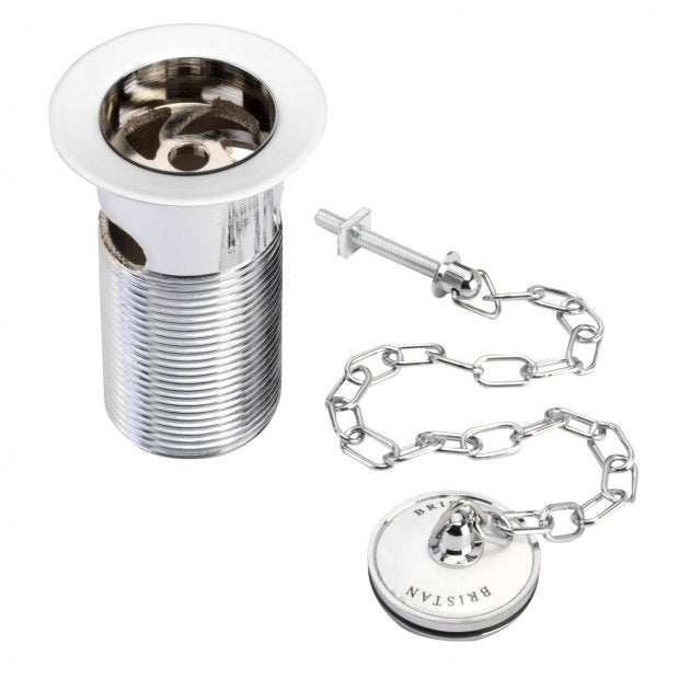 Bristan Traditional Slotted Basin Waste with Porcelain Plug - Chrome -