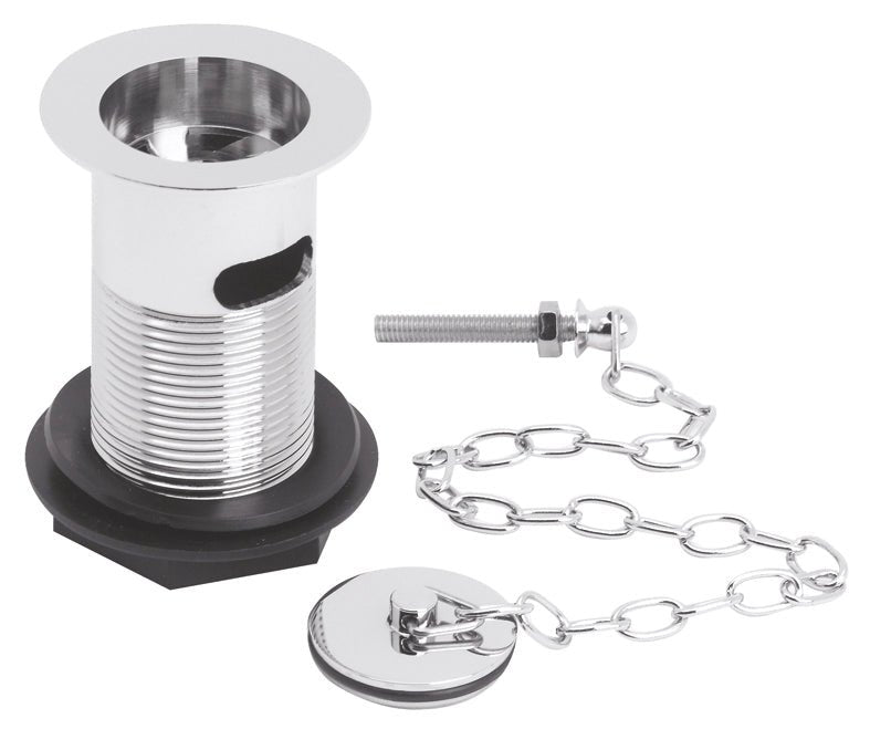 Launde Abbey Basin Waste with Plug and Link Chain - Chrome - TAP 'N' SHOWER