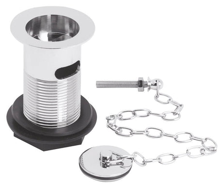 Launde Abbey Basin Waste with Plug and Link Chain - Chrome - TAP 'N' SHOWER