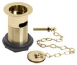 Launde Abbey Basin Waste with Plug and Link Chain - Gold - TAP 'N' SHOWER