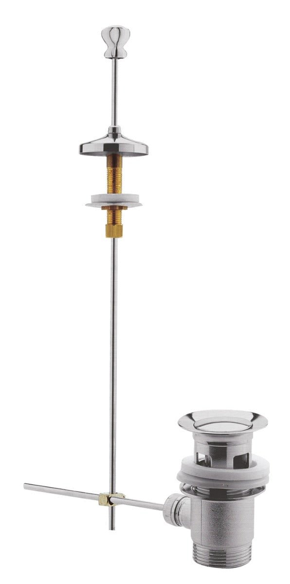Launde Abbey Traditional Pull Up Basin Waste - Brushed Chrome - TAP 'N' SHOWER