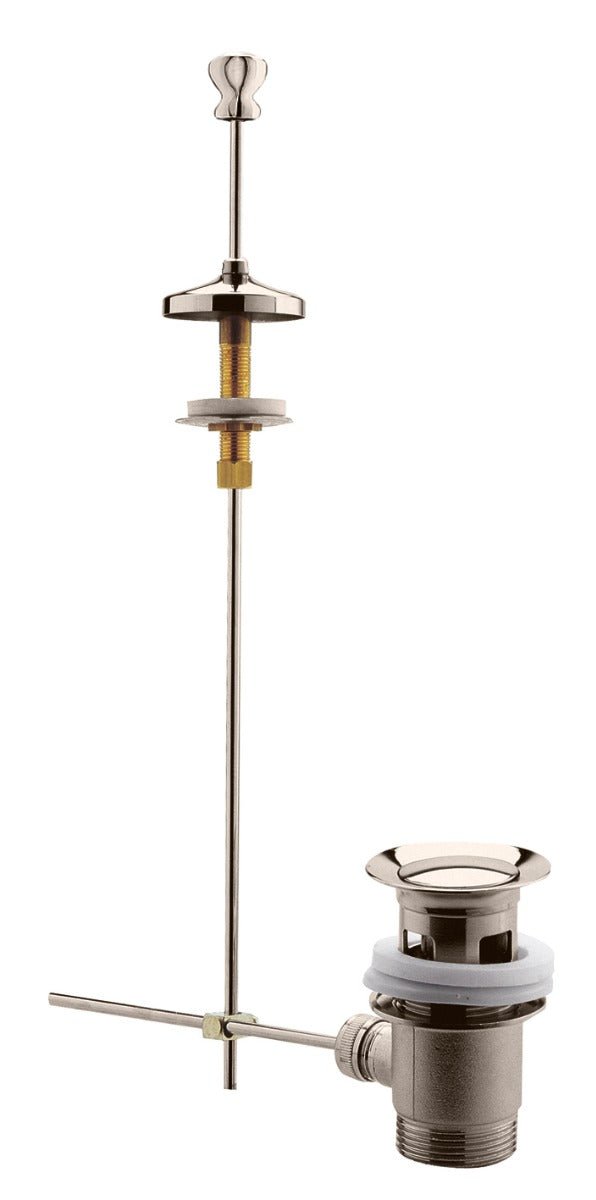 Launde Abbey Traditional Pull Up Basin Waste - Nickel - TAP 'N' SHOWER