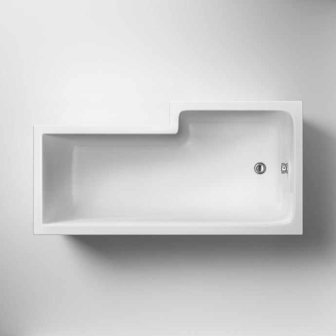 Nuie Shower Baths White Contemporary Square Bath Left Hand  1600X850 - WBS1685L