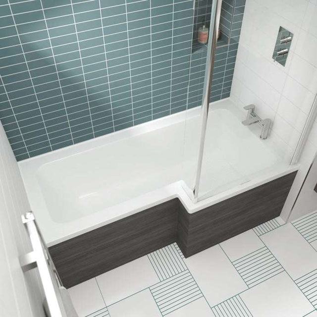 Nuie Shower Baths White Contemporary Right Hand Square Bath 1700mm - WBS1785R