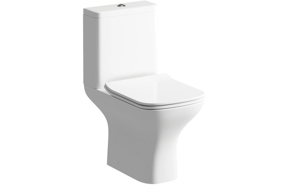 Prystine Syston Close Coupled Toilet, D/F Cistern with Slim Soft Close Seat - White - PRIS1857 - TAP 'N' SHOWER