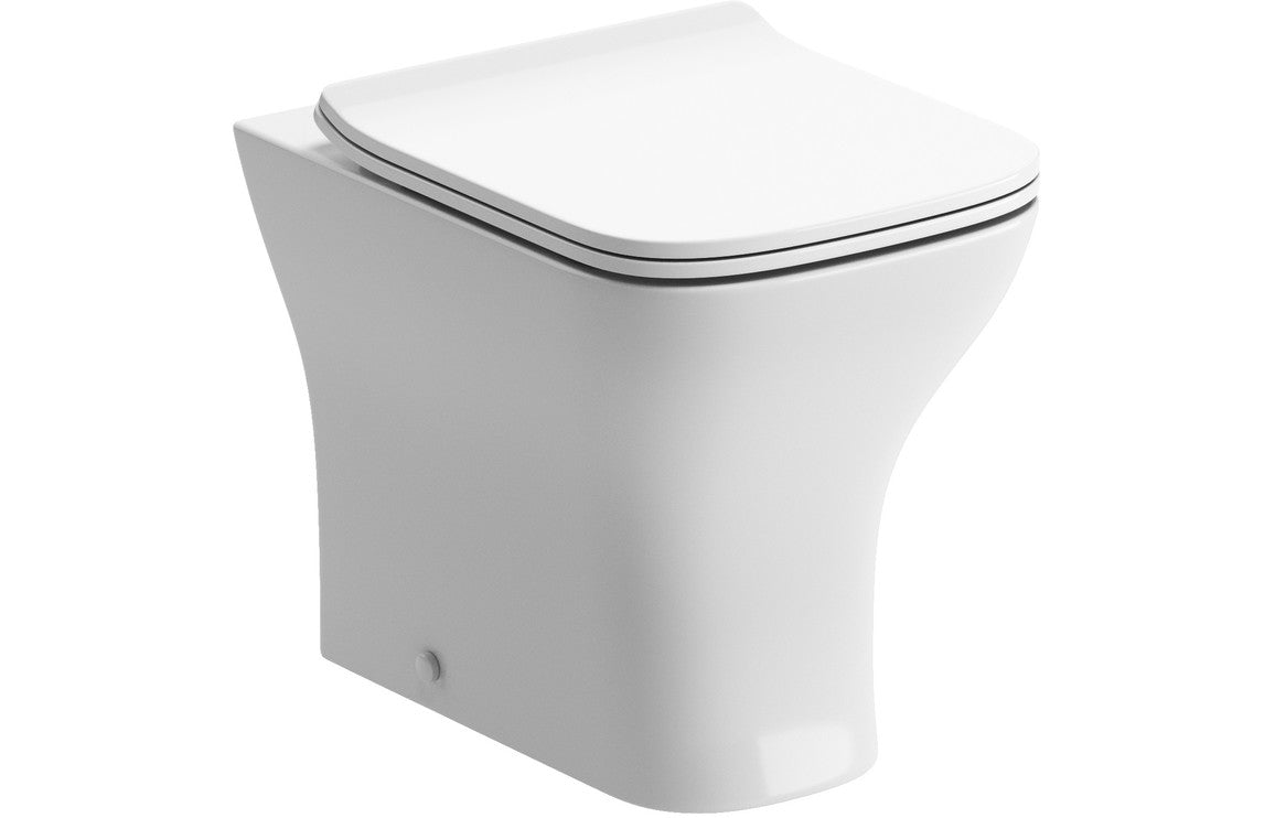Prystine Syston Back To Wall Toilet & Slim Soft Close Seat - White - PRIS1858 - TAP 'N' SHOWER