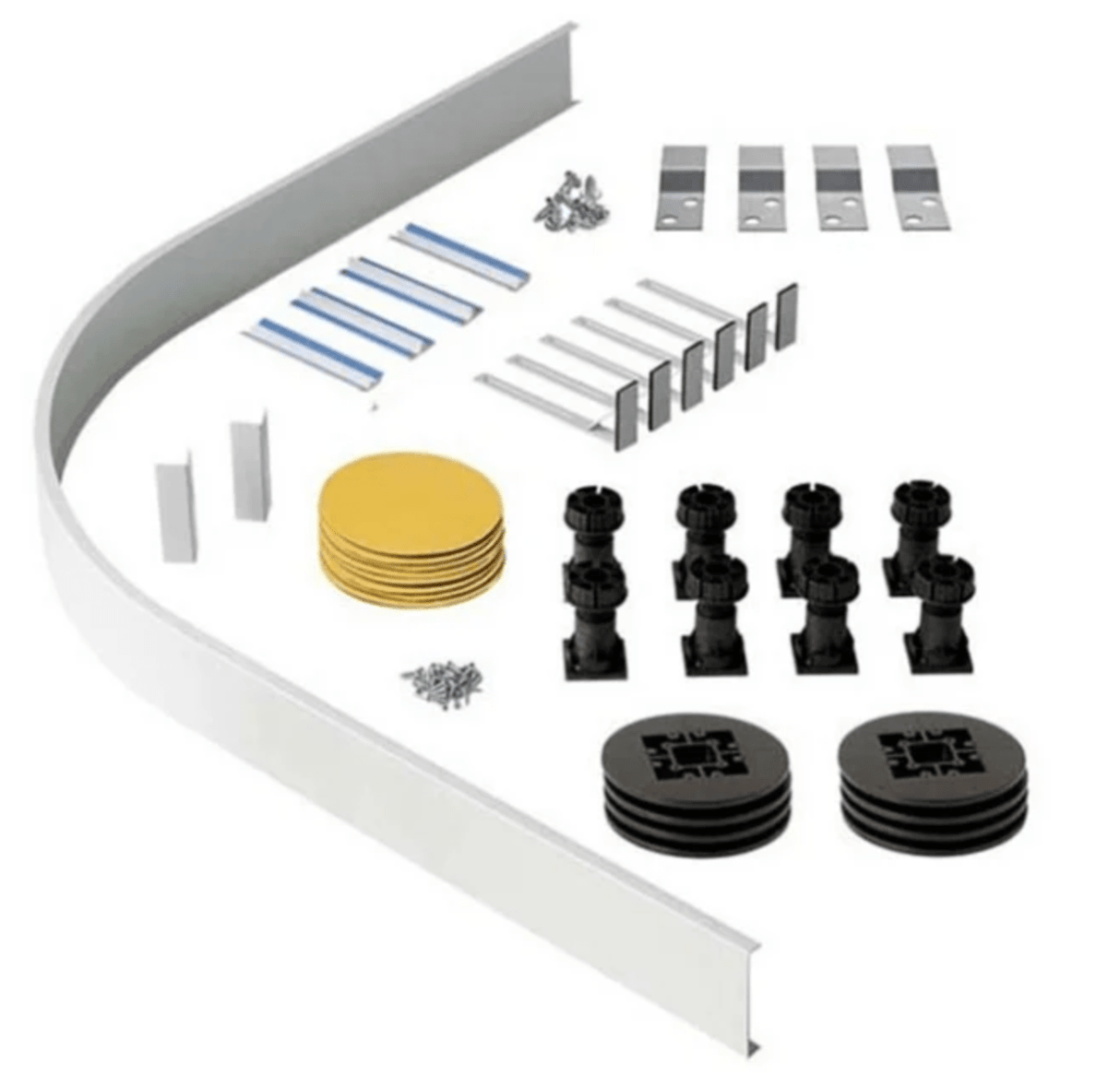 MX Panel Riser Pack 96mm High for Quadrant and Offset Quadrant Trays up to 1200mm - White - WDJ - TAP 'N' SHOWER