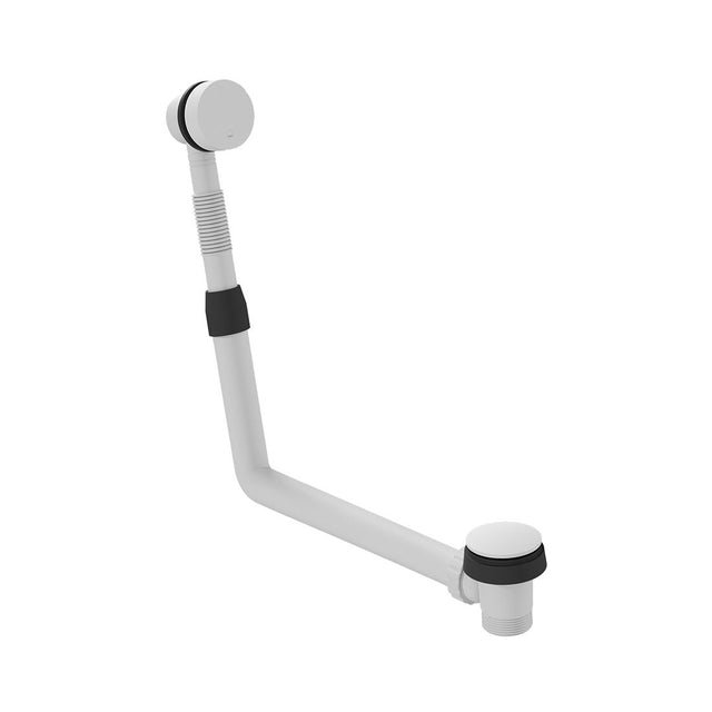 Vado Clic - Clac Round Bath Waste with Overflow - Matt White - WG - 71389 - MW - TAP 'N' SHOWER