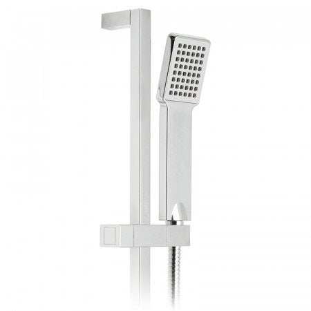 Vado Single-Function chrome slide rail shower kit with sleek modern design and durable construction