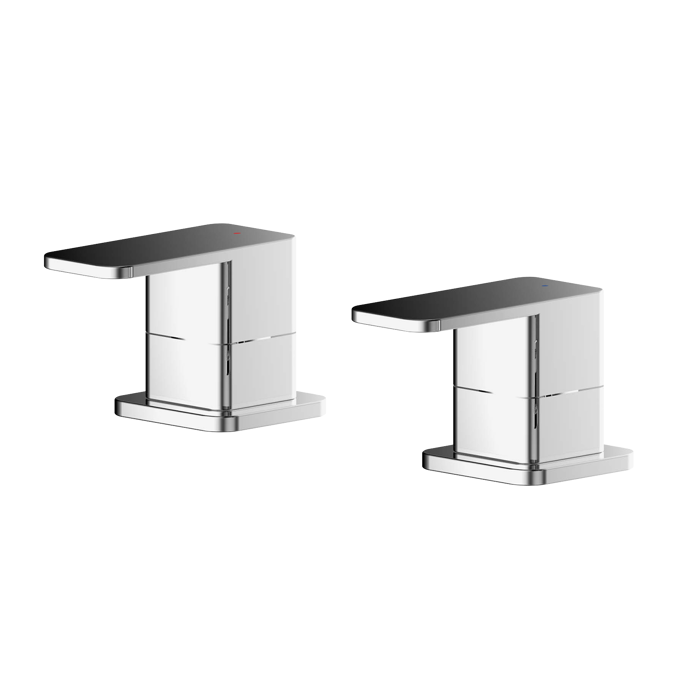 Nuie Windon Modern Deck Mounted Side Valves  - Chrome - WIN308