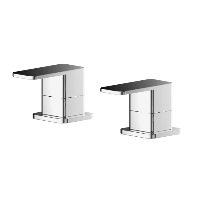 Nuie Windon Modern Deck Mounted Side Valves  - Chrome - WIN308