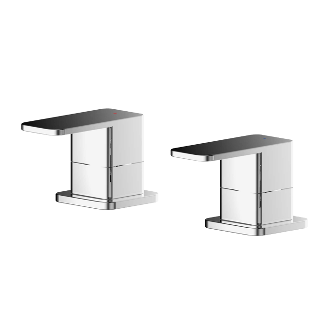 Nuie Windon Modern Deck Mounted Side Valves - Chrome - WIN308 - TAP 'N' SHOWER