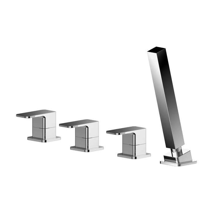 Nuie Windon Pillar Mounted 4 - Hole Bath Shower Mixer Tap - Chrome - WIN334 - TAP 'N' SHOWER