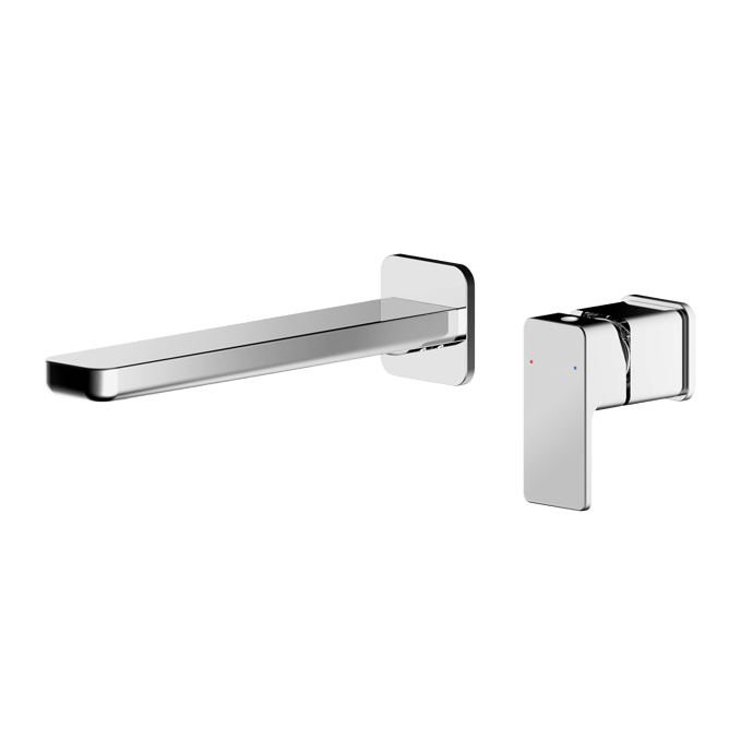 Nuie Windon Wall Mounted 2 - Hole Basin Mixer Tap without Plate - Chrome - WIN381 - TAP 'N' SHOWER