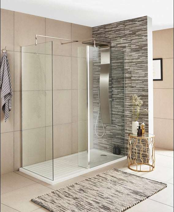 Nuie Wet Room Hinged Return Panel 300mm Wide - WRS030H