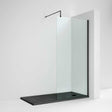 Nuie 8mm Glass Support Bar Wet Room Screen 1850mm High x 800mm Wide  - Matt Black - WRSCBP080